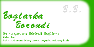 boglarka borondi business card