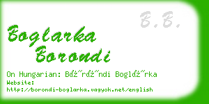 boglarka borondi business card
